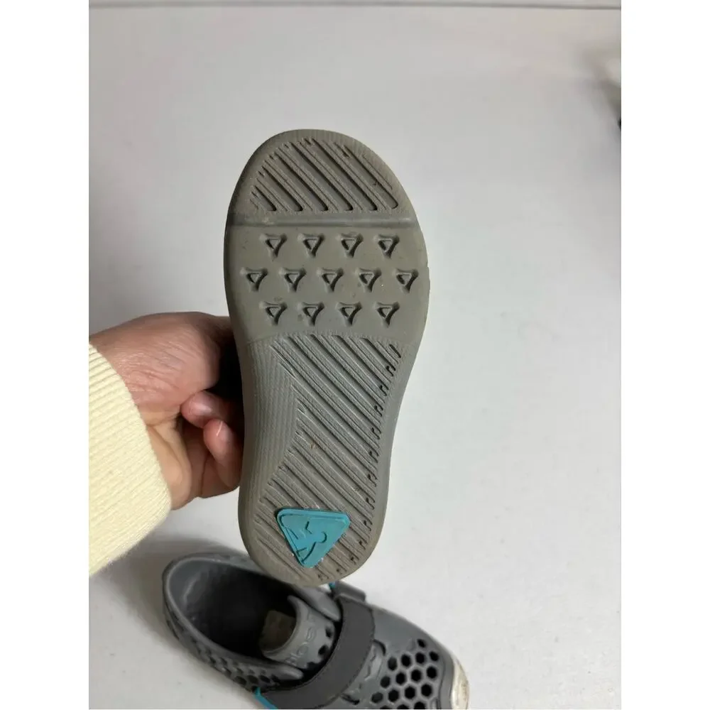 PLAE Mimo water shoes with an adjustable strap gray child size 9